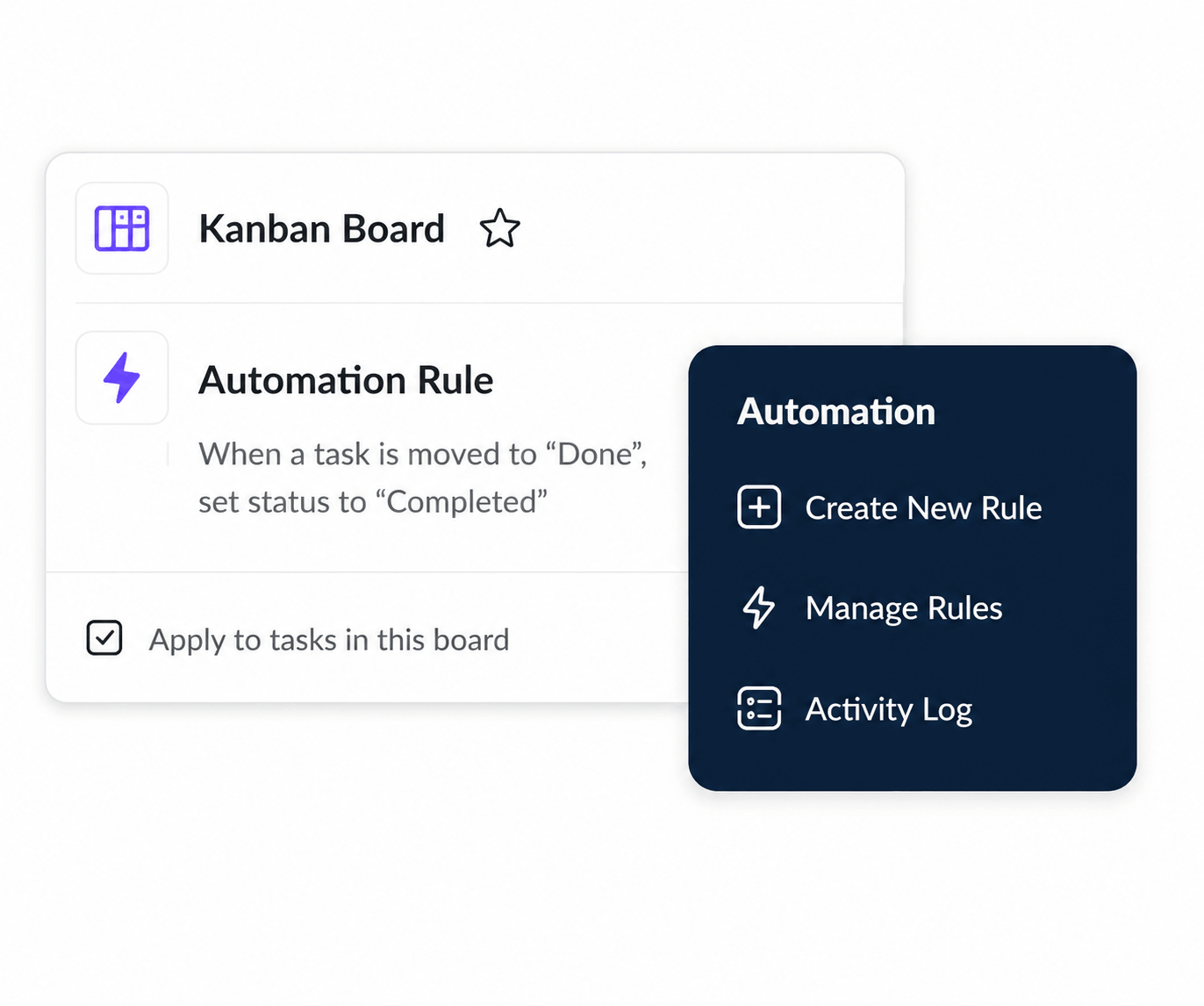 KolApp Kanban task management board with owners priorities and workflow stages
