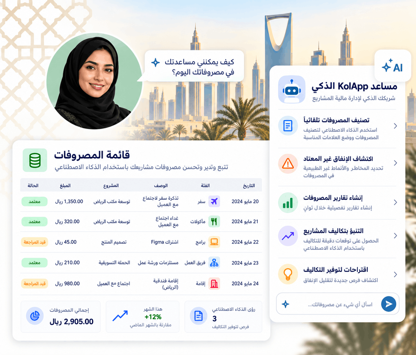 لوحة إدارة المشاريع والمحافظ الحكومية في السعودية