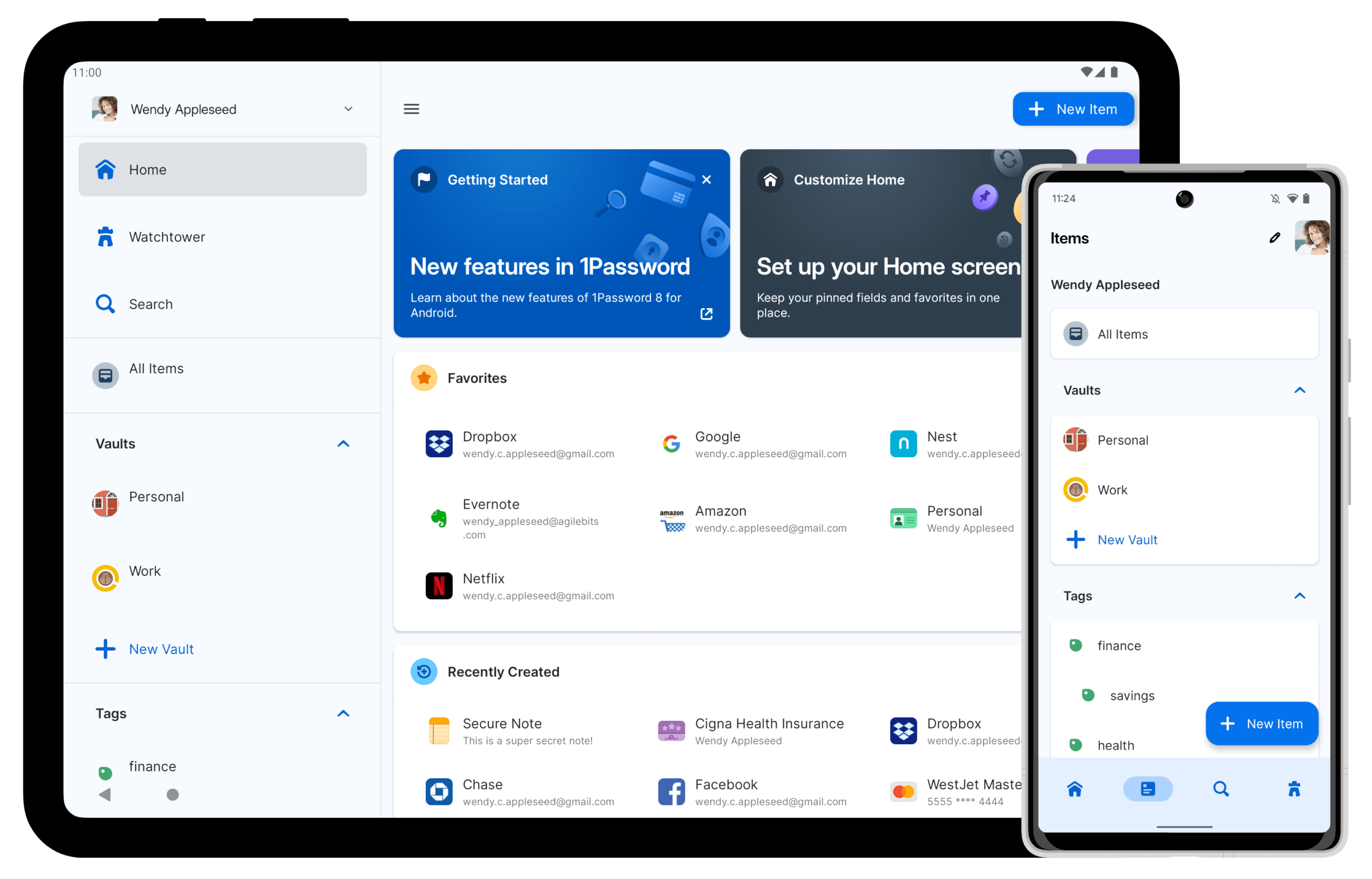 1Password password manager app interface